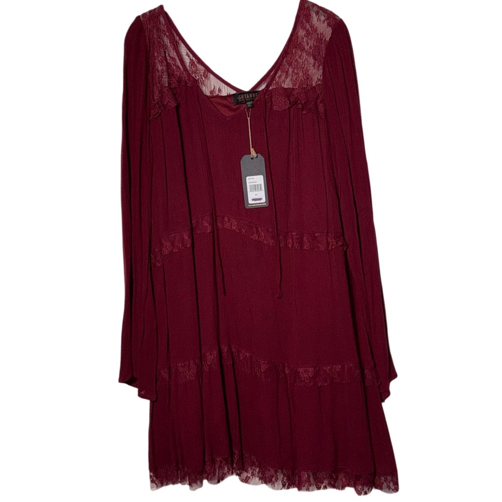 Shyanne NWT Deep Red Lace Accent Dress Sz XL